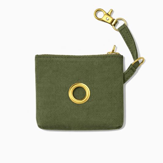 Poop Bag Pouches Premium Olive Cotton Canvas Poop Bag Pouch
