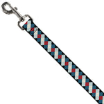 Dog Leash - Diamond Plaid Blues/Khaki/Red