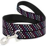 Dog Leash - Mini Stars Black/Pink/Blue/White