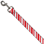 Dog Leash - Candy Cane3 Stripe White/3-Red