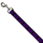 Dog Leash - BD Skulls w/Wings Black/Purple