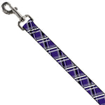 Dog Leash - Houndstooth Gray/Purple/White