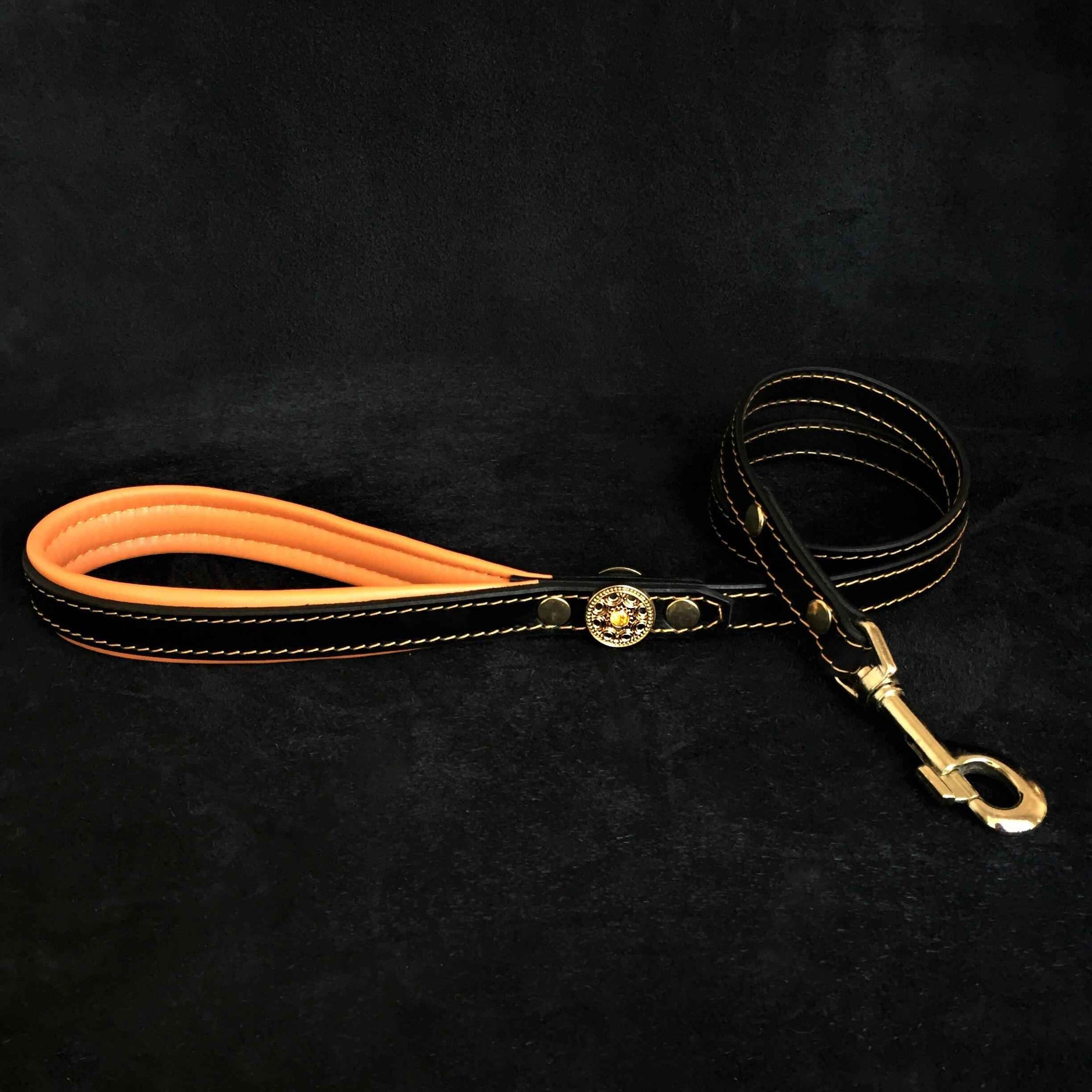 The ''Bijou'' harness Black & Orange Small to Medium Size