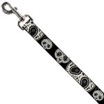Dog Leash - Panda Bear Sugar Skull Black/White