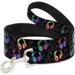 Dog Leash - Headphones Curls Black/Gray/Neon