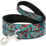 Dog Leash - Sheriff's Gear/Vertical Stripe Turquoise/Browns