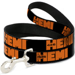 Dog Leash - HEMI 426 Logo Repeat Black/Orange