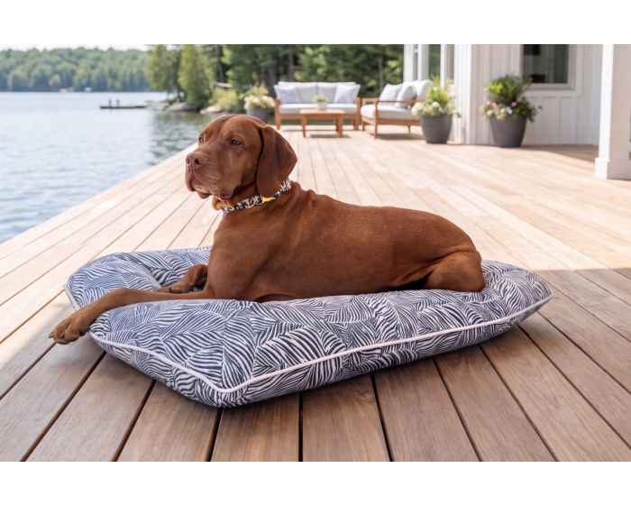 Bowsers Sun Lounger Orthopedic Outdoor Dog Bed in Veranda Stripe