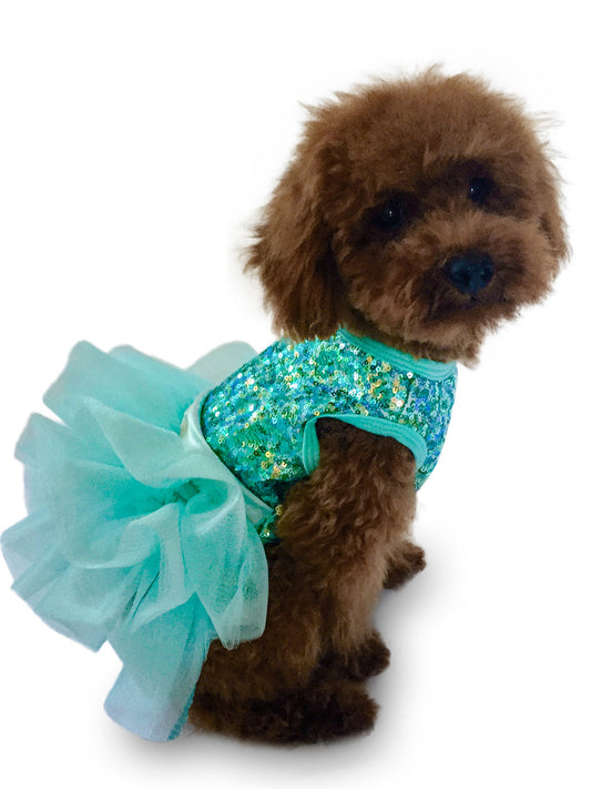 Over the Top Tricolor Sequins Tutu, Seafoam 