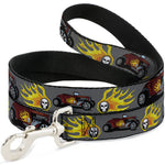 Dog Leash - Hot Rod w/Flame Skull