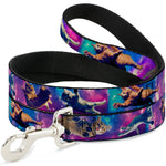 Dog Leash - Cats in Space Pinks/Blues