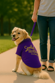 Parisian Pet 'Spoiled Rotten' Dog Shirt – Funny Embroidered T-Shirt for Dogs & Cats, Purple