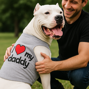 Parisian Pet 'I Love Daddy®' Lightweight Pet T-Shirt – Stylish Dog Clothing for Small Dogs & Cats, Gray