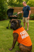 Load image into Gallery viewer, Parisian Pet 'Free Hugs' Embroidered Dog T-Shirt – Trendy Casual Outfit for Small Dogs & Cats, Orange - Valentine's Day
