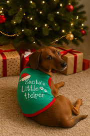 Parisian Pet 'Santa's Little Helper' Dog & Cat Shirt - Christmas Pet Apparel, Green