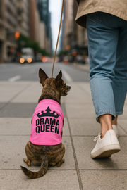 Parisian Pet 'Drama Queen' Embroidered Dog & Cat Shirt - Trendy Pet Apparel, Pink