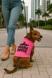 Parisian Pet 'Drama Queen' Embroidered Dog & Cat Shirt - Trendy Pet Apparel, Pink