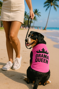 Load image into Gallery viewer, Parisian Pet 'Drama Queen' Embroidered Dog & Cat Shirt - Trendy Pet Apparel, Pink
