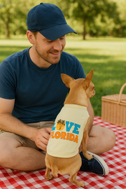Parisian Pet 'Love Florida' Pet Apparel – Trendy Florida Pride Dog Shirt for Small Dogs & Cats, Yellow