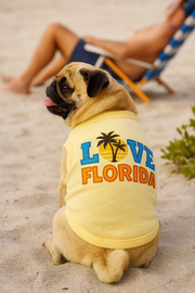 Parisian Pet 'Love Florida' Pet Apparel – Trendy Florida Pride Dog Shirt for Small Dogs & Cats, Yellow