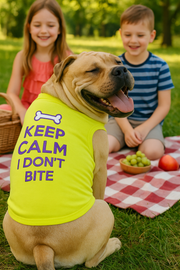Parisian Pet 'Keep Calm' T-Shirt for Dogs & Cats – Fun & Relaxing Pet Apparel, Light Green