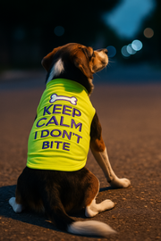 Parisian Pet 'Keep Calm' T-Shirt for Dogs & Cats – Fun & Relaxing Pet Apparel, Light Green