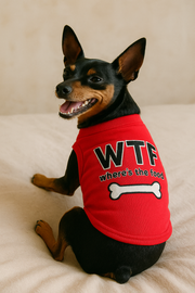Parisian Pet 'WTF' Pet Shirt - Funny Dog & Cat Shirt, Red