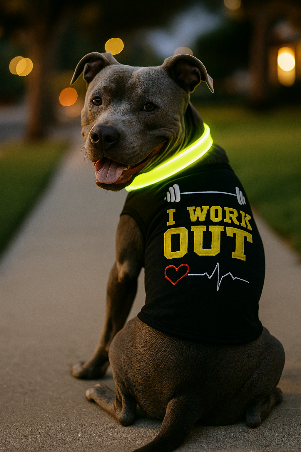 Parisian Pet 'I Work Out' Trendy Dog Apparel – Playful Slogan Dog Shirt for Dogs & Cats, Black