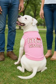 Parisian Pet 'Little Sister' Pet Shirt - Cute Dog Fashion Shirt for Dogs & Cats, Pink