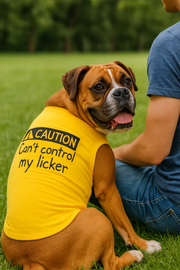 Parisian Pet 'Licker' Novelty Dog Apparel – Fun Embroidered Pet Wear for Dogs & Cats, Yellow