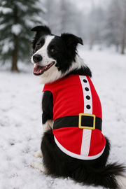 Parisian Pet 'Santa'Dog Shirt - Christmas Pet Apparel for Holiday Cheer, Red