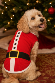 Parisian Pet 'Santa'Dog Shirt - Christmas Pet Apparel for Holiday Cheer, Red