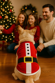 Parisian Pet 'Santa'Dog Shirt - Christmas Pet Apparel for Holiday Cheer, Red