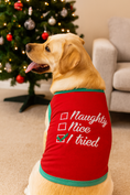 Load image into Gallery viewer, Parisian Pet 'Naughty or Nice' Dog Christmas T-Shirt - Festive Pet Holiday Shirt for Dogs & Cats, Red
