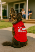 Load image into Gallery viewer, Parisian Pet 'Shed Happens' Funny Dog Shirt – Soft Cotton Slogan Pet Apparel for Dogs & Cats, Red
