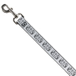 Dog Leash - BD Skulls w/Wings White/Black