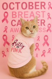 Parisian Pet 'Pretty in Pink' Fashionable Pink Pet T-Shirt – Comfortable Embroidered Dog Wear for All Occasions, Pink