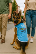 Load image into Gallery viewer, Parisian Pet 'Is It Friday Yet?' Embroidered Dog T-Shirt – Trendy Weekend Dog Apparel for Dogs & Cats, Light Blue

