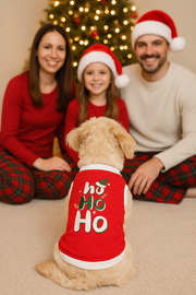 Parisian Pet 'Ho Ho Ho' Pet Holiday Shirt - Christmas Dog Outfit, Red