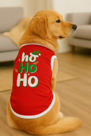 Parisian Pet 'Ho Ho Ho' Pet Holiday Shirt - Christmas Dog Outfit, Red