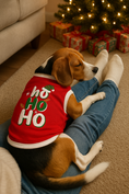 Load image into Gallery viewer, Parisian Pet 'Ho Ho Ho' Pet Holiday Shirt - Christmas Dog Outfit, Red
