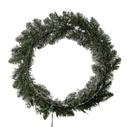 Kurt Adler 18-Inch Battery-Operated Pre-Lit Warm White LED Snow Pine Wreath