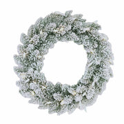 Kurt Adler 18-Inch Battery-Operated Pre-Lit Warm White LED Snow Pine Wreath