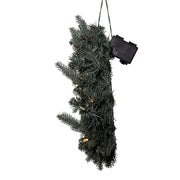 Kurt Adler 18-Inch Battery-Operated Pre-Lit Warm White Cluster LED Blue Spruce Wreath