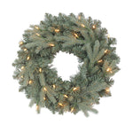 Kurt Adler 18-Inch Battery-Operated Pre-Lit Warm White Cluster LED Blue Spruce Wreath