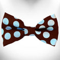 Load image into Gallery viewer, Polka Dot Dog Collars, Leads, and Bows on Brown - 4 Styles
