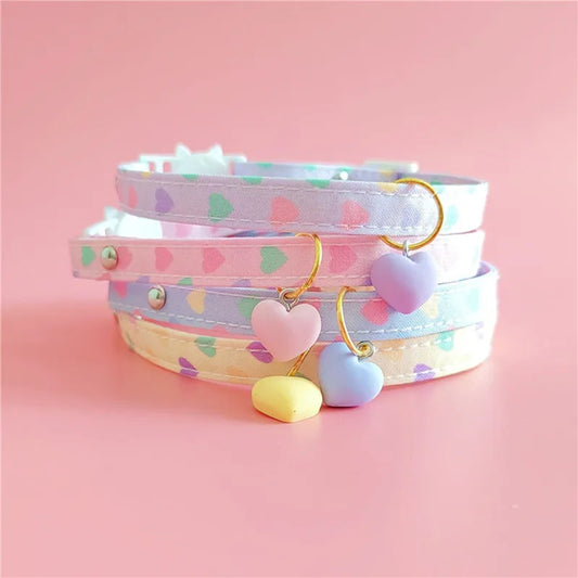 Pastel Heart Pet Collars 