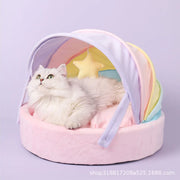 Pastel Rainbow Cat Bed 