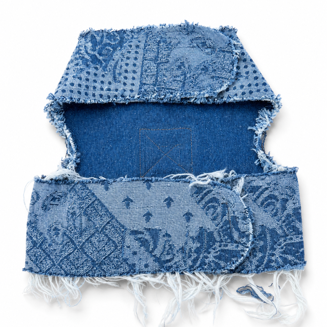 Printed Patchwork Denim Harness