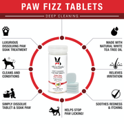 Deep Cleaning Paw Fizz Tablets - Paw Soak Helps Eliminate Paw Licking 
